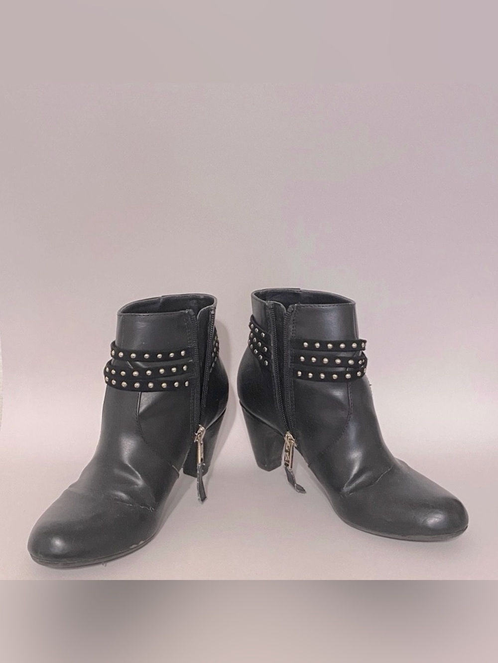 Sam & Libby Women’s Faux Leather 2.5” Kitten Heel Ankle Boots